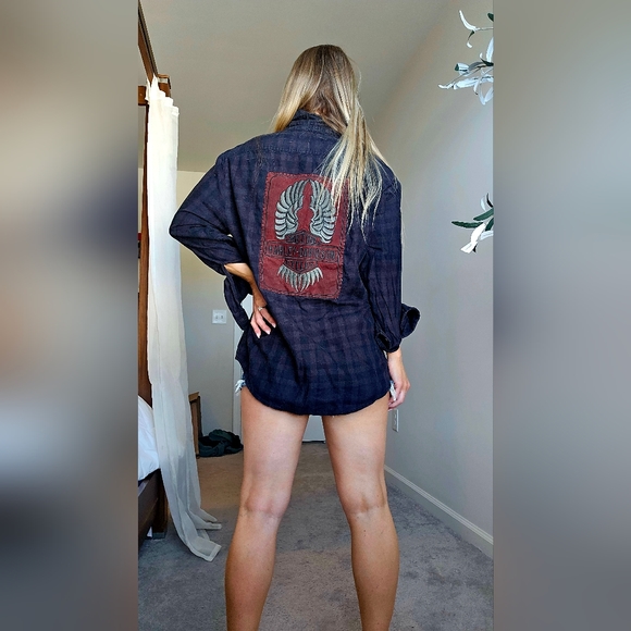 Harley Davidson button down shirt sz L - Picture 10 of 15